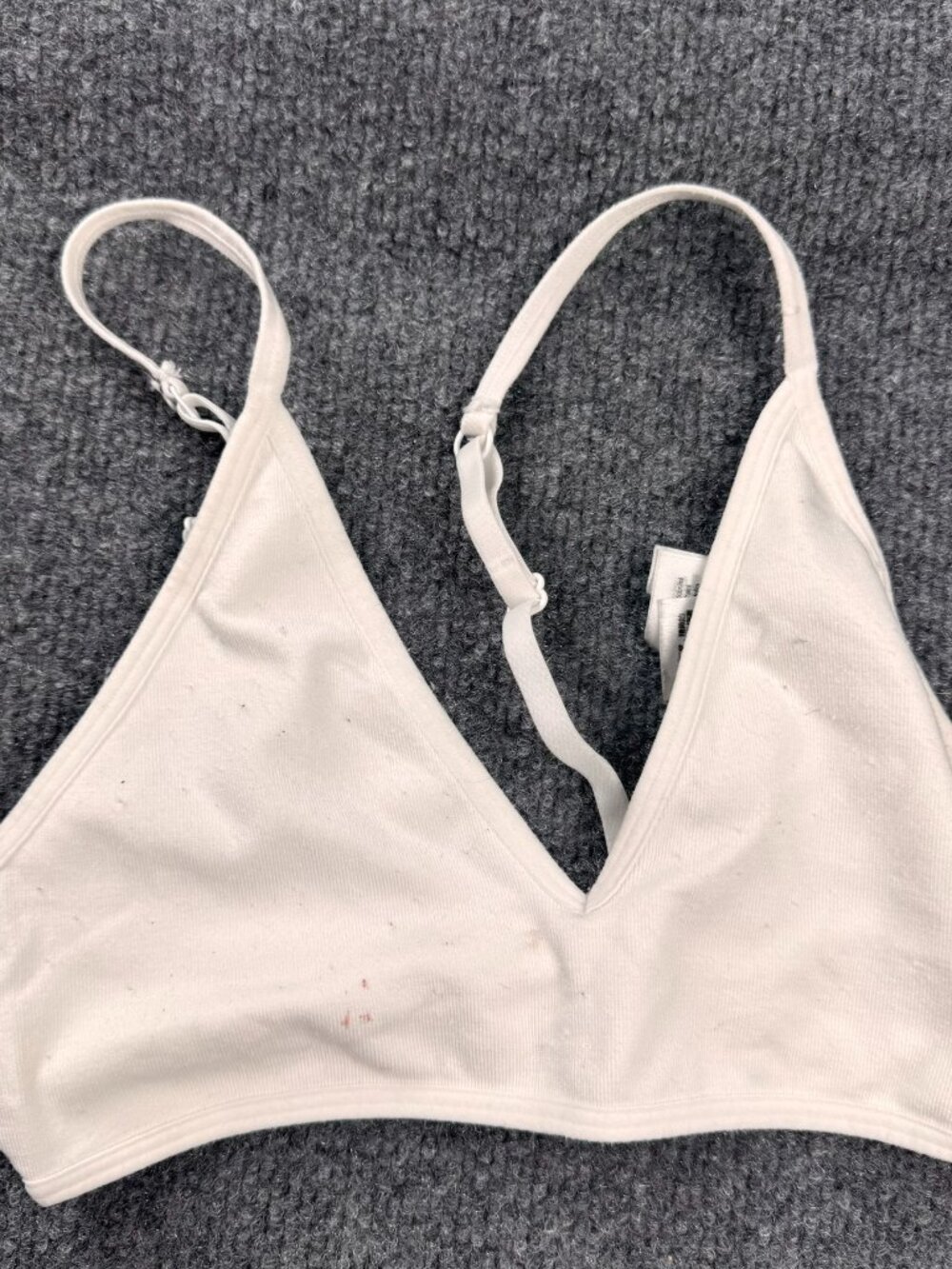 Cotton On Body Women's White Ribbed Triangle Bralette Bra Size Medium Wireless